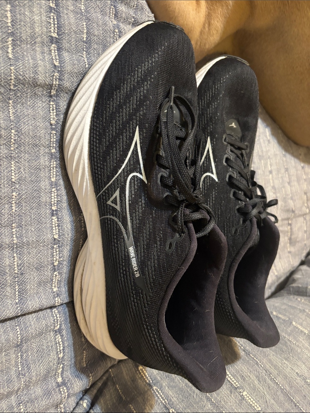 Mizuno Black and White Men's Athletic Running Shoes